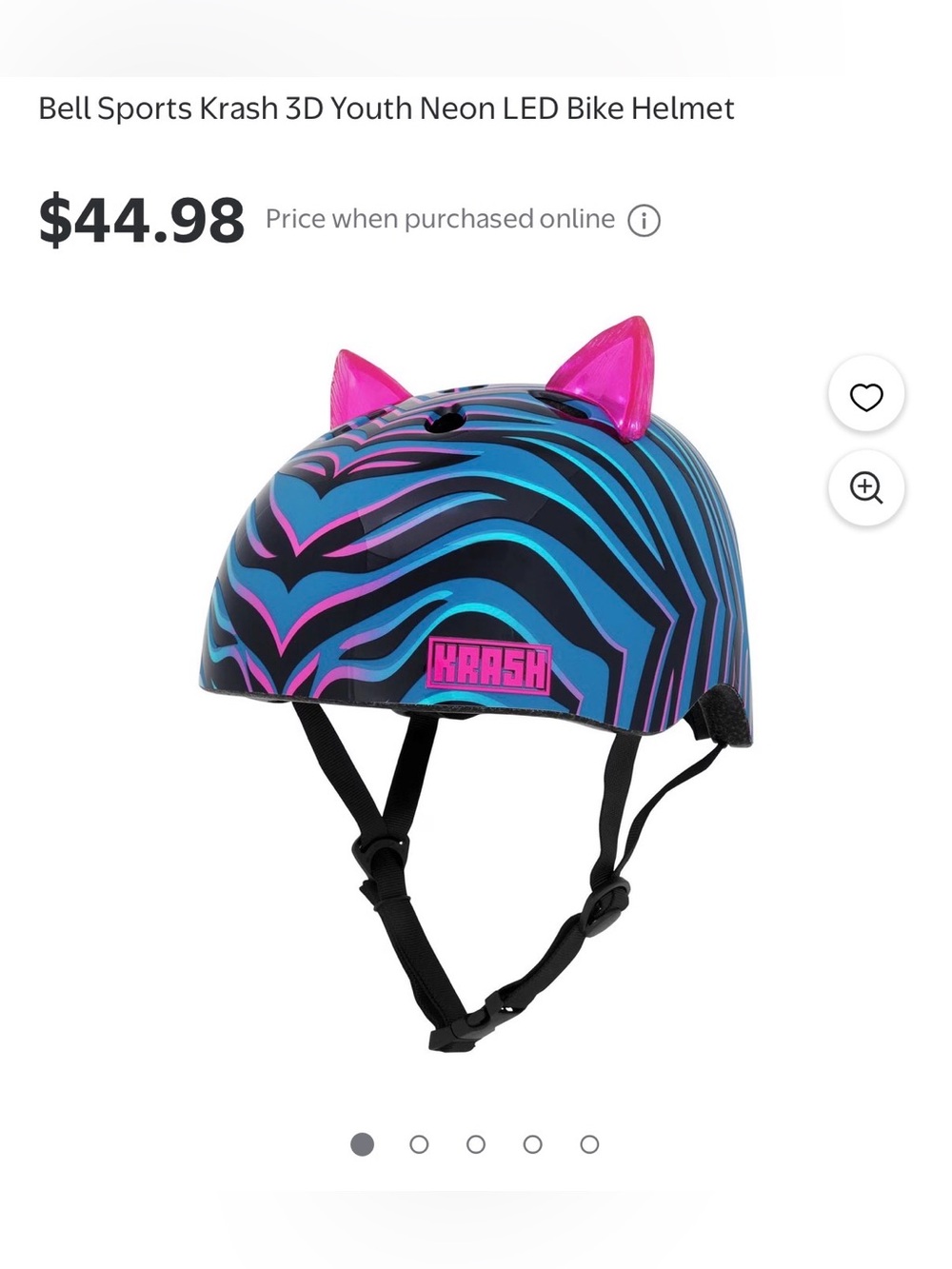 Kids’ Bike Helmet Bell Sports Krash 3D Youth Neon LED